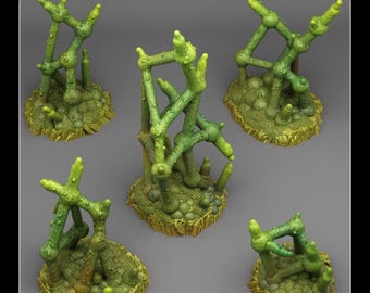 Deadly Molecule Plants Wargaming Terrain Objectives | Fantastic Plants and Rocks | PathFinder | Mini | Dungeons and Dragons | Fantasy