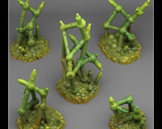 Deadly Molecule Plants Wargaming Terrain Objectives | Fantastic Plants and Rocks | PathFinder | Mini | Dungeons and Dragons | Fantasy