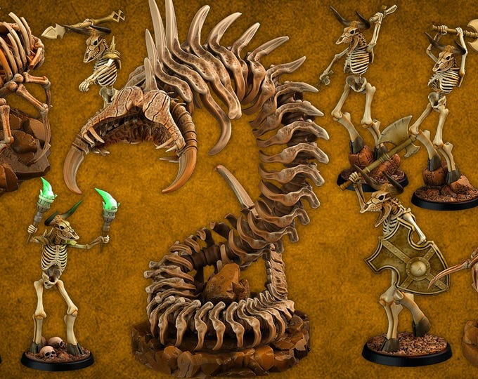 The Ancient Bones Battle Miniatures | New Release Nov 25 - Print Your Monster | Fantasy | Grimdark | DnD | Tabletop Wargaming Mini
