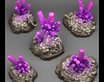 Necrotic Crystals Wargaming Terrain Objectives | Fantastic Plants and Rocks | PathFinder | Mini | Dungeons and Dragons | Fantasy | RPG