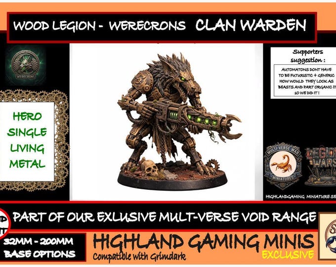 Clan Warden | Scaled Wood Legion Resin Hero Miniature | 28–100mm Print Sizes | HGM Exclusive