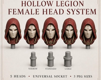 Hollow Legion Female Conversion Heads | 28mm/32mm Resin Upgrades, 1/5/10/20 | HGM Exclusive