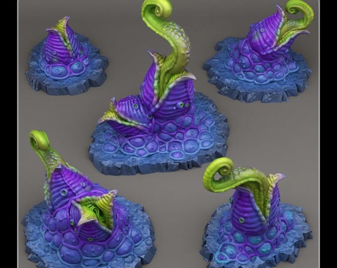 Mutant Plants Wargaming Terrain Objectives | Fantastic Plants and Rocks | PathFinder | Mini | Dungeons and Dragons | Fantasy | RPG