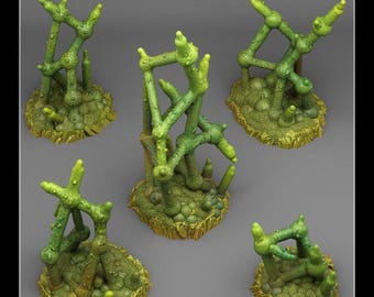 Deadly Molecule Plants - Fantastic Plants & Rocks - Sci-Fi Terrain Set