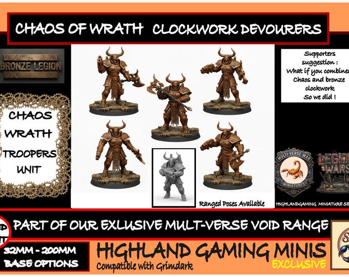 Chaos Clockwork Devourers of Wrath Bronze Legion Exclusive Multi-Verse Warp Wars HighlandGamingMinis Tabletop Wargaming Miniature