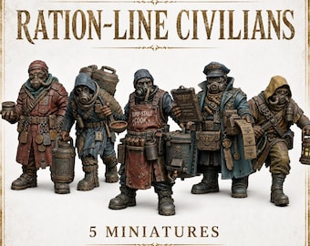 Ration Line Civilians | Choose 1 of 5 or Full Set | HGM Exclusive Resin Miniatures