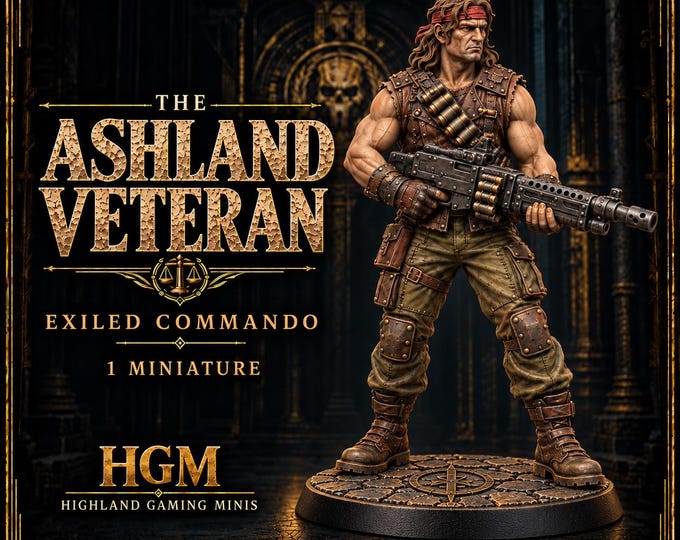 The Ashland Veteran | 32mm Exiled Commando Resin Miniature | Legends of Judgement | HGM Exclusive