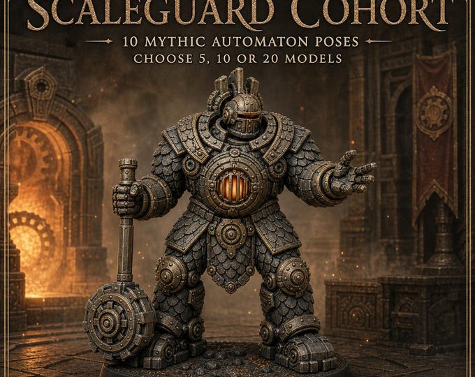 Bronze Legion Scaleguard Cohort | 10 Mythic Automaton Poses | HGM Exclusive Resin Miniatures