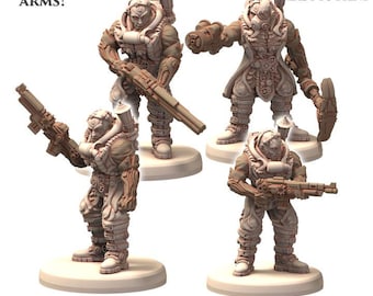 Neo Lab Guards ( 5 - 20 ) Genetist Fleshsculptor - Printerra Studios - Tabletop Wargaming Miniature for Grimdark | OPR | Sci-fi