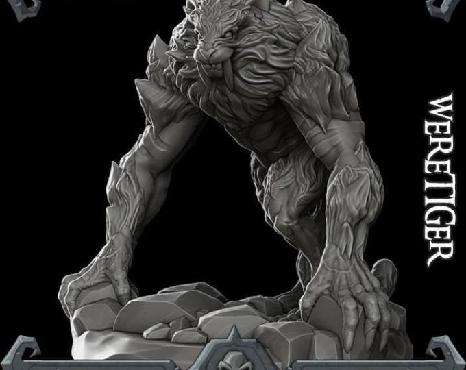 WereTiger- Fantasy Miniature - Rocket Pig Games - Fantasy Resin Miniature
