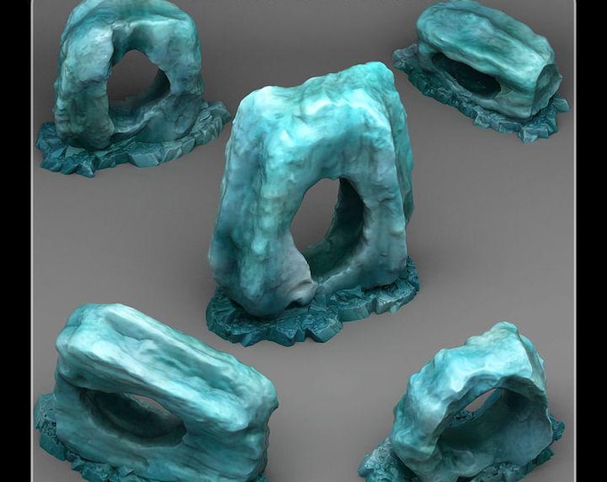 Ice Hole Rocks Wargaming Scatter Terrain Objectives | Fantastic Plants and Rocks | PathFinder | Mini | Dungeons and Dragons | Fantasy