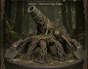 Crownroot Rootcrown Siege Engine | Resin Artillery Walker | Unpainted Miniature | 170mm Oval Base Option
