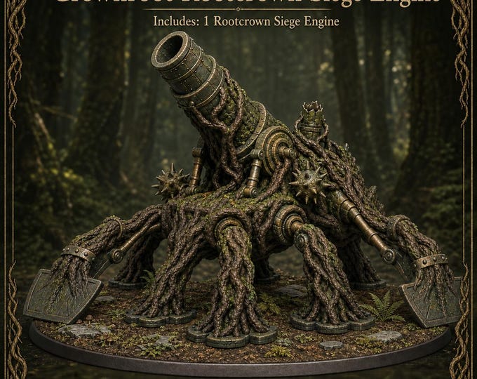 Crownroot Rootcrown Siege Engine | Resin Artillery Walker | Unpainted Miniature | 170mm Oval Base Option