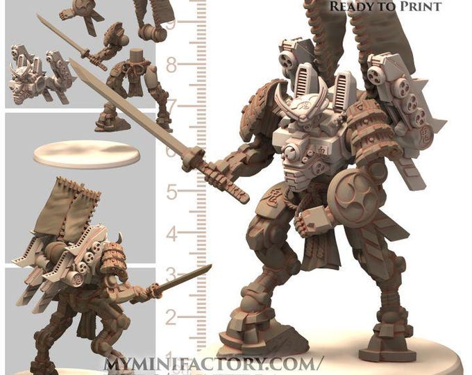Commander Farusuke From Greater Good  - TechnoPunk - Printerra Studios - Tabletop Wargaming Miniature for Grimdark | OPR | Sci-fi