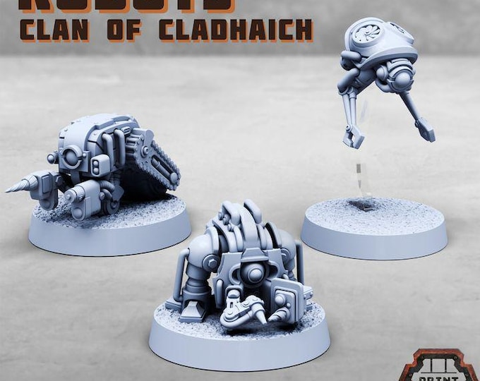 Little Robots - Clan of Cladhaich pets - Print Minis - Tabletop Wargaming Miniature for Grimdark | OPR | Sci-fi