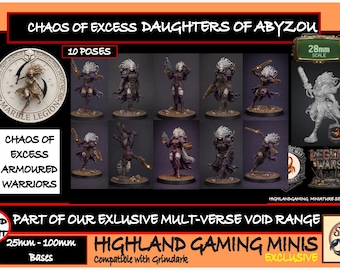 Chaos Of Excess Daughters of Abyzou Armour Marble Legion Exclusive HighlandGamingMinis Miniatures Range Tabletop Wargaming for Grimdark OPR