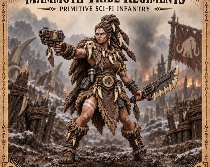 Mammoth-Tribe Regiments | Choose 5, 10 or 20 Primitive Sci-Fi Infantry Miniatures | HGM Exclusive