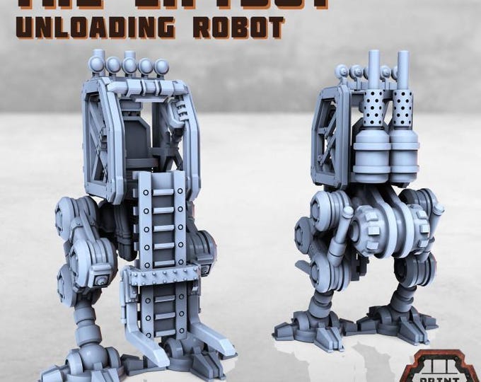 Liftbot - Unloading Robot - Print Minis - Tabletop Wargaming Miniature for Grimdark | OPR | Sci-fi