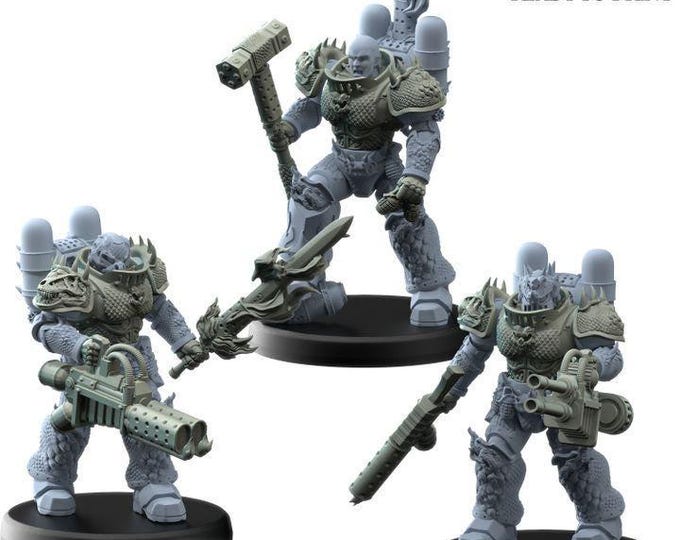 Salamander Dragon Slayer  - Alphaya - Printerra Studios - Tabletop Wargaming Miniature for Grimdark | OPR | Sci-fi