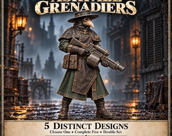 Carrion Ward Ashfall Grenadiers | Choose 1 of 5 Poses, Unit of 5 or 10 | 32mm Resin Miniatures