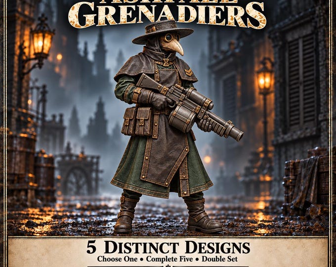 Carrion Ward Ashfall Grenadiers | Choose 1 of 5 Poses, Unit of 5 or 10 | 32mm Resin Miniatures