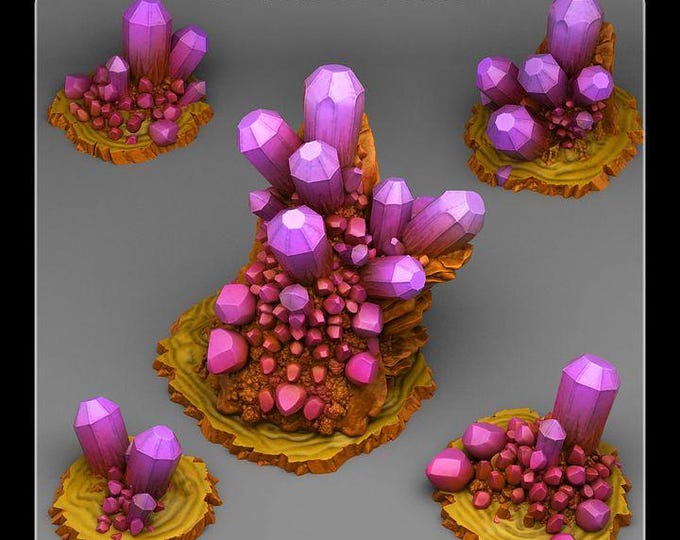 Desert Crystals Aberration Wargaming Terrain Objectives | Fantastic Plants and Rocks | PathFinder | Dungeons and Dragons | Fantasy | RPG