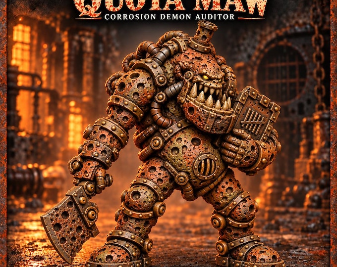 Quota Maw Demon Auditor | Rust Legion Cankerborn Resin Character | 40mm Base Option | HGM Exclusive