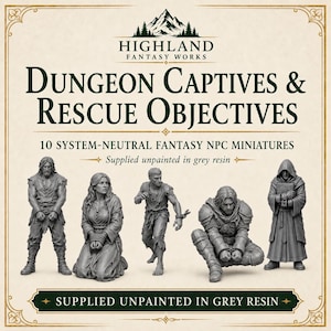 Dungeon Captives & Rescue Objectives | Fantasy NPC Resin Miniatures | HGM Exclusive