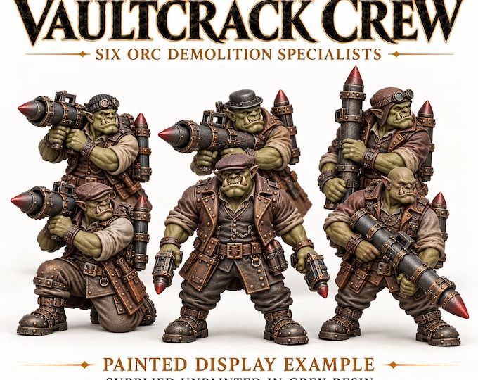 Blackwharf Vaultcrack Crew | Choose 1 of 6 Orc Demolition Specialists or Full Unit | 32mm Resin Miniatures | HGM Original