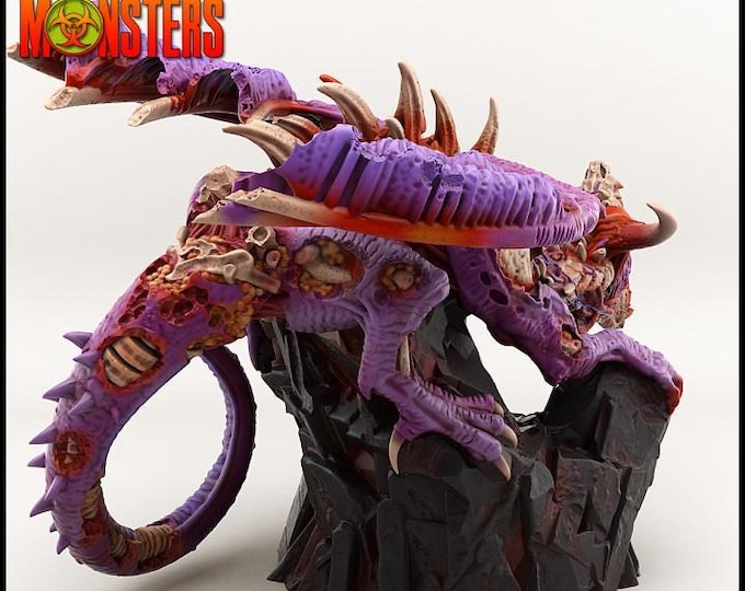 Zombie Dragon | Fantasy | Print your Monster | PathFinder | Mini | Tabletop Wargaming | Dungeons and Dragons | Resin | Fantasy | RPG |