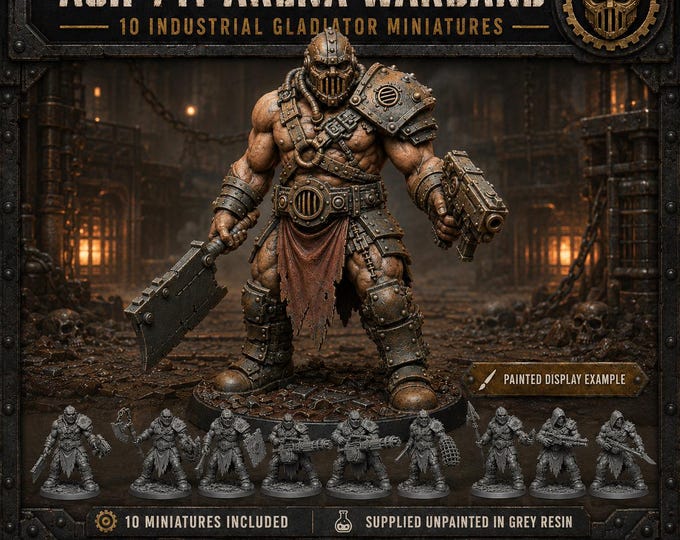 Ash-Pit Arena Warband | 1, 5, 10 or 20 Industrial Gladiator Miniatures | 32mm | HGM Exclusive