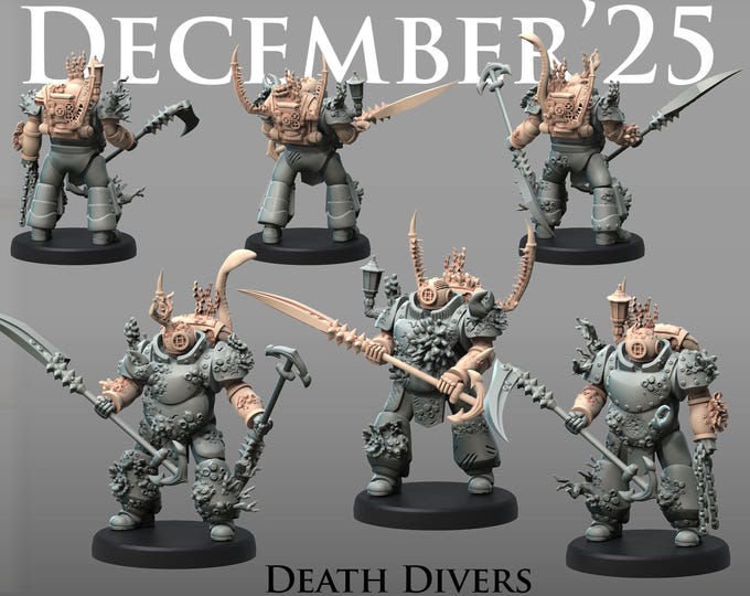 Shark Marine Death Divers - Printerra Studios - Tabletop Wargaming Miniature for Grimdark | OPR | Sci-fi