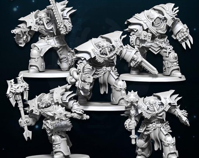 Chaos Unbroken Annihilators - WildMesh - Compatible with Grimdark | OCR | Sci-Fi Miniatures