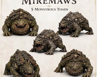 Graveshell Miremaws - HGM Exclusive Resin Fantasy Monster Toad Miniatures - 5
