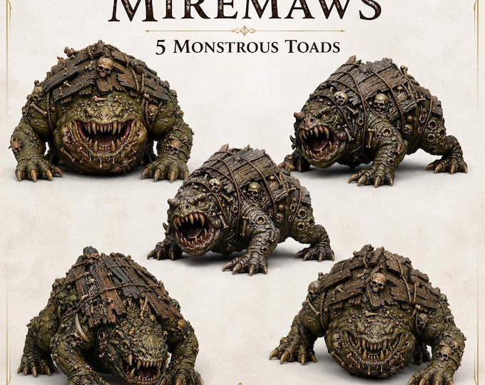 Graveshell Miremaws - HGM Exclusive Resin Fantasy Monster Toad Miniatures - 5 Poses