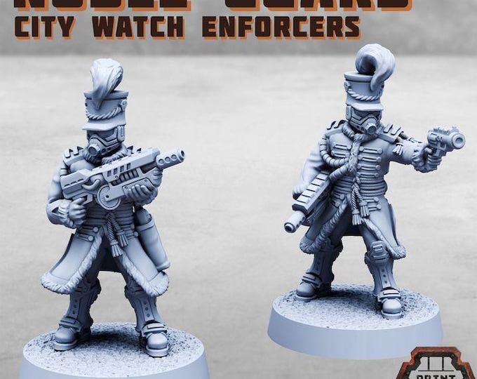 Noble Guard x2 - Cyborg outlaw gang - Print Minis - Grimdark - Print Minis - Fantasy Resin Miniature