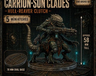 Carrion-Sun Clades Hull-Reaver Clutch | 5 HGM Underworks Sci-Fi Creatures | Physical Resin Miniatures