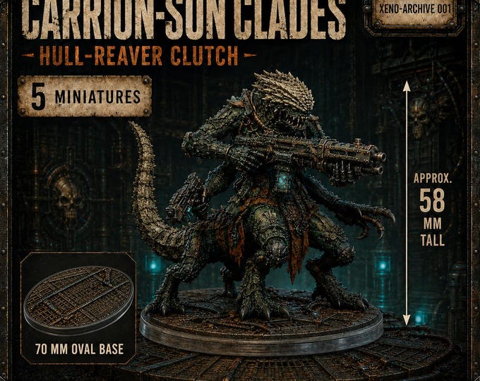 Carrion-Sun Clades Hull-Reaver Clutch | 5 HGM Underworks Sci-Fi Creatures | Physical Resin Miniatures