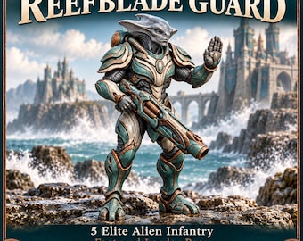 Brineglass Reefblade Guard | Choose 1 of 5 or Full Set | Elite Alien Infantry Resin Miniatures | HGM Exclusive
