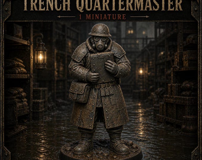 Mud-Crown Trench Quartermaster | Trench Logistics NPC | HGM Resin Miniature