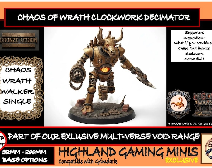 Chaos of Wrath Bronze Legion - Clock-Work Decimator - Exclusive Multi-Verse Warp Wars HighlandGamingMinis Tabletop Wargaming Miniature Range
