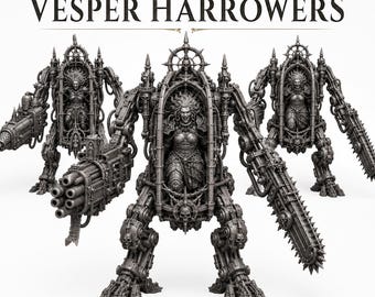 Fallen Sisters - Abyzou Engines Vesper_Harrowers - Marble Legion - Highland Gaming Minis Exclusive Compatible with Legion Wars OPR Grimdark