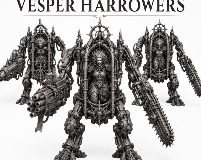 Fallen Sisters - Abyzou Engines Vesper_Harrowers - Marble Legion - Highland Gaming Minis Exclusive Compatible with Legion Wars OPR Grimdark