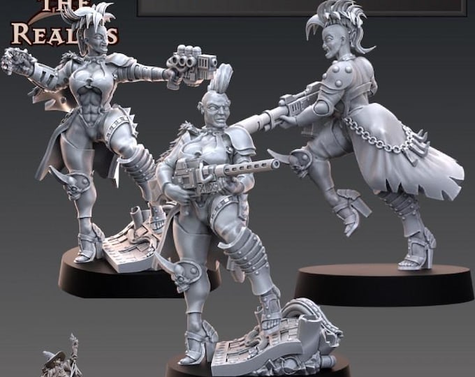 Female Gangers - Modular  - Truescale  - Across the Realms - Tabletop Wargaming for Grimdark | Alternative  | OPR Sci-Fi mini