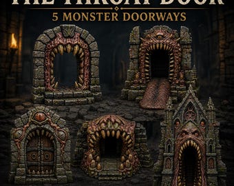 The Throat Door - HGM Exclusive Resin Fantasy Monster Doorway Terrain Set - 3 Pieces