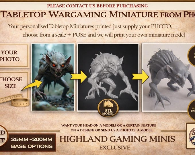 Personalised Tabletop Miniature Gift – Highland Gaming Minis Personalised Resin Miniature