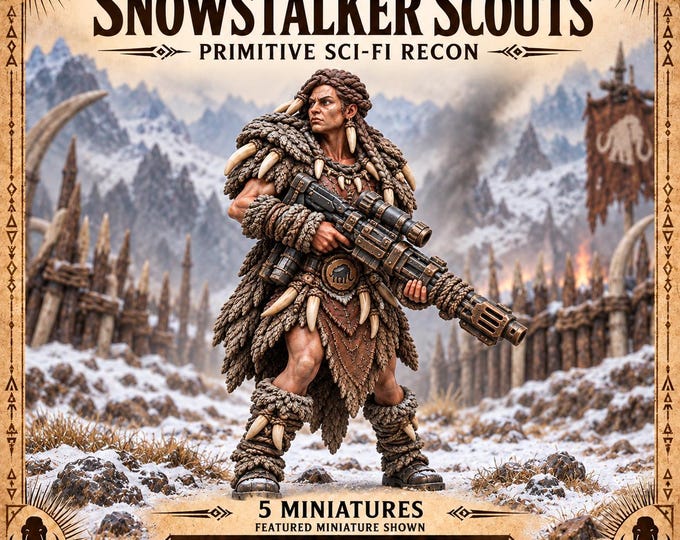 Snowstalker Scouts | Choose 1 of 5 or Full Set | Mammoth Tribe Sci-Fi Resin Miniatures | HGM Original