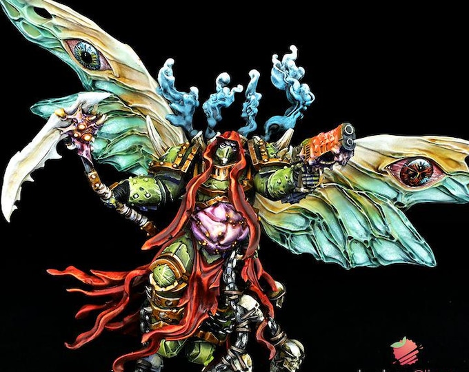 Tiberius Avatar of Blight Champion of Morbeth God of Plague - WildMesh - Tabletop wargaming miniature for Grimdark | OPR | Sci-fi