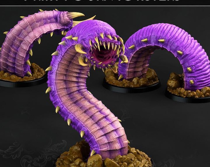 Purple Worm x3 - Print Your Monsters - Fantasy - Monster Miniature