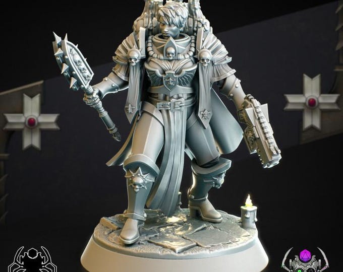 The Chaplin Widow - Battle Sisters • 32mm Grimdark - Sci-Fi Wargames & TTRPG | Eight Legs Miniatures mini